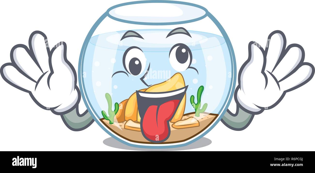 Crazy fishbowl dans une drôle de cartoon Illustration de Vecteur