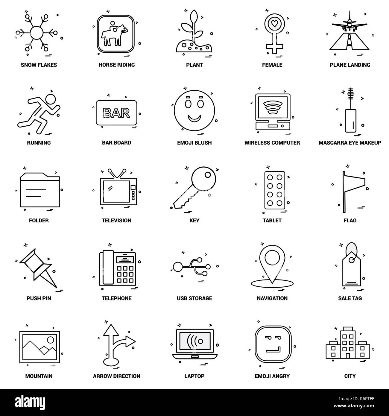 25 Concept d'entreprise Ligne Mix Icon Set Illustration de Vecteur