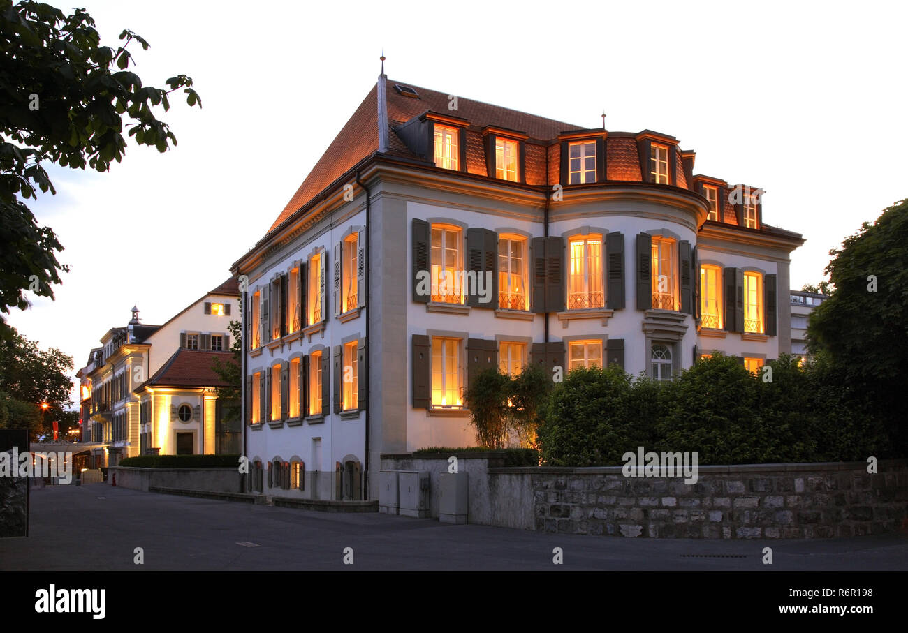 Rue de Lausanne. La Suisse Banque D'Images