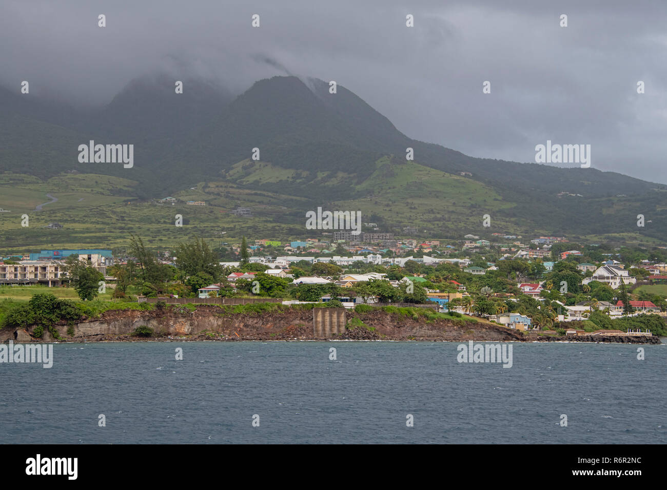 Voir l'approche de Port Zante Basseterre, Saint Kitts Banque D'Images