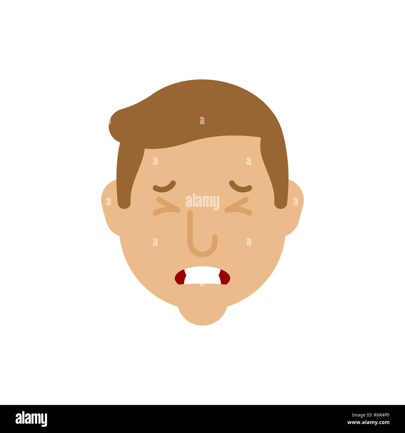 Tête de maladie humaine. Des maux de tête. Guy malades font face. Douleur dans la tête Illustration de Vecteur