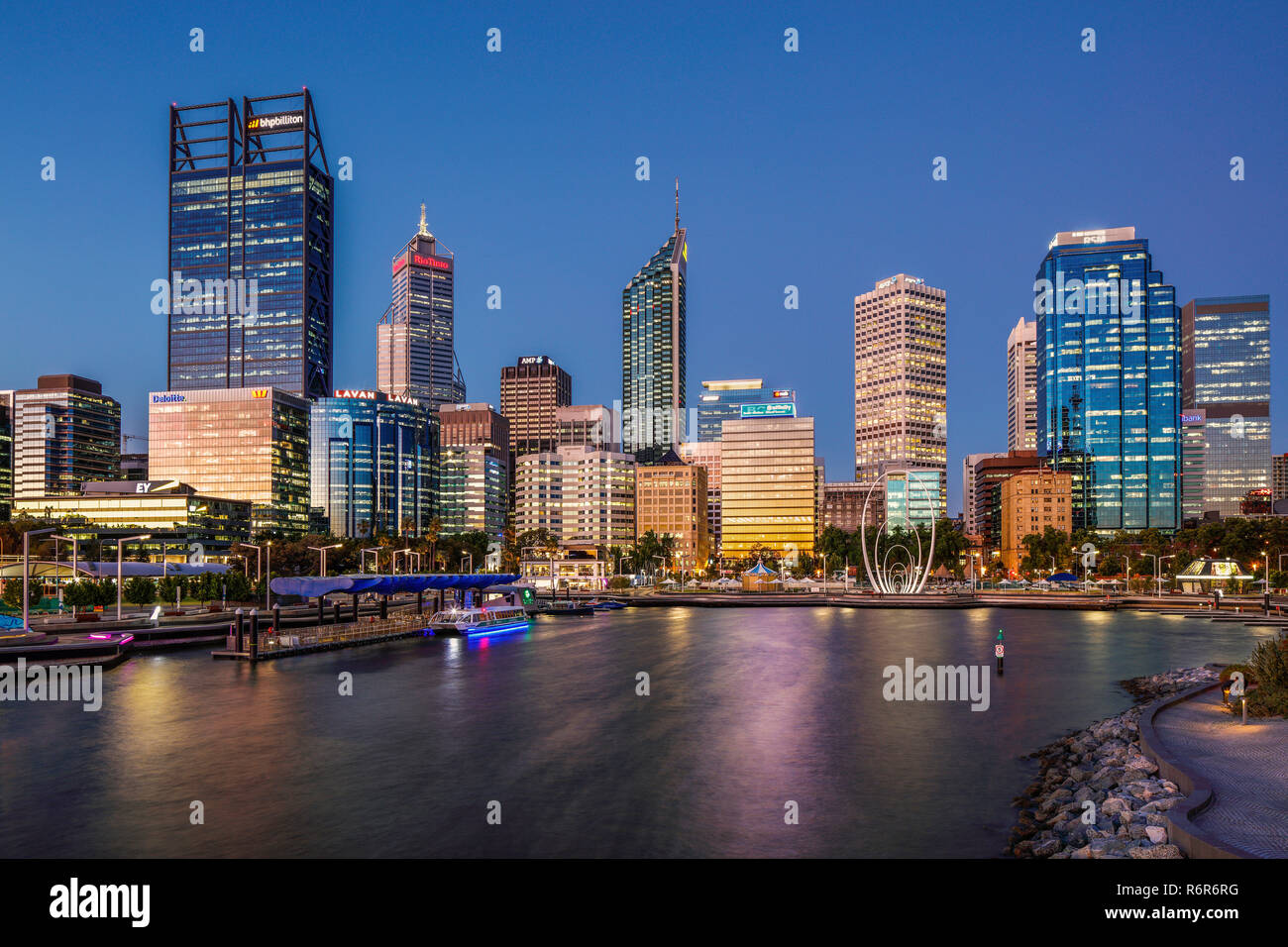 Elizabeth Quay, Esplanade Perth, Australie occidentale. Banque D'Images