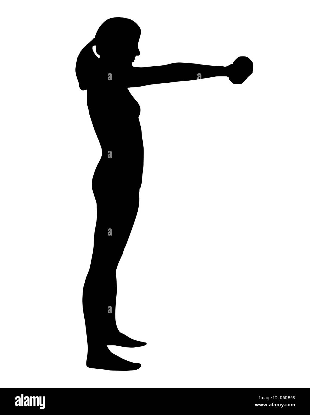 Silhouette d'une femme exerçant Banque D'Images