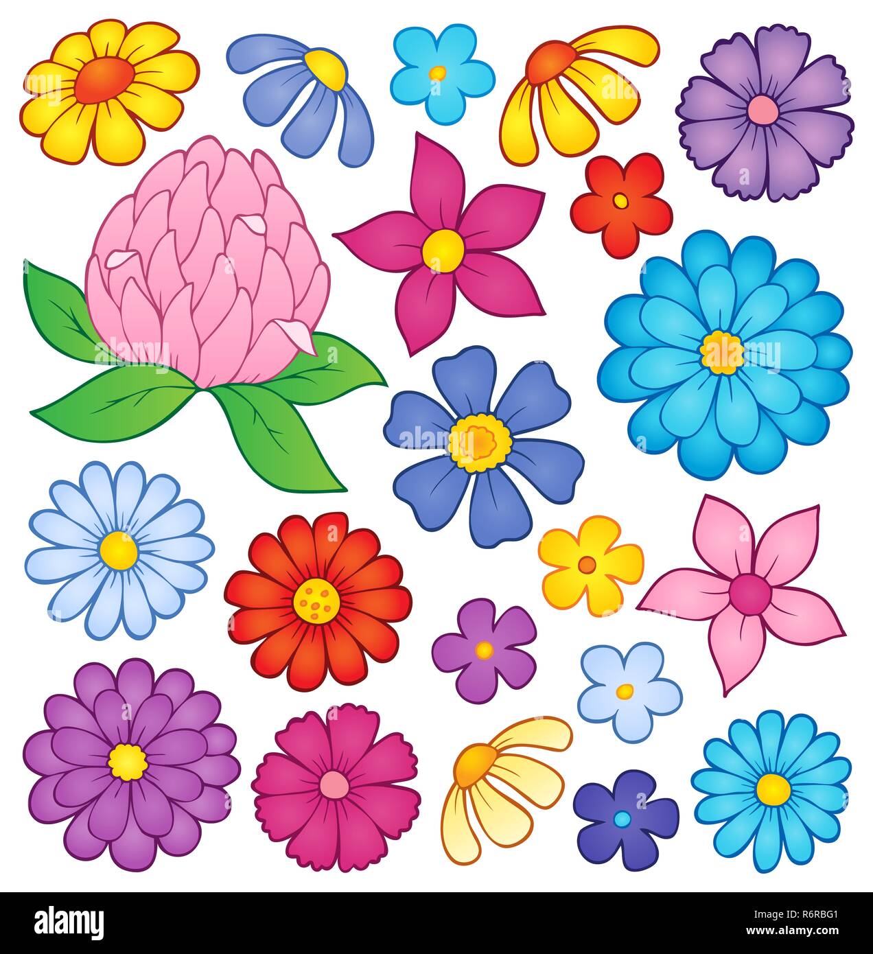 Les fleurs stylisées thème 2 Banque D'Images