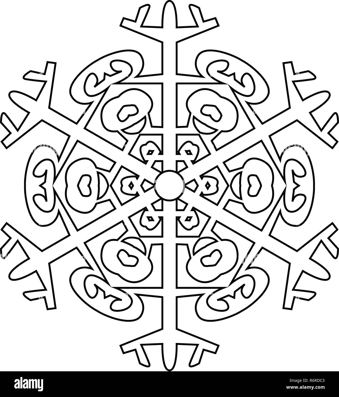 L'icône Contour flocon Symbole graphique Design. Vector illustration ...