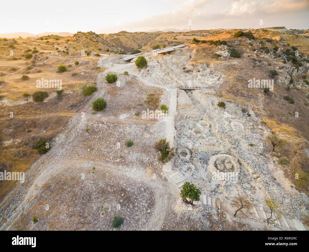 Archéologique aérienne, Larnaca, Chypre Banque D'Images