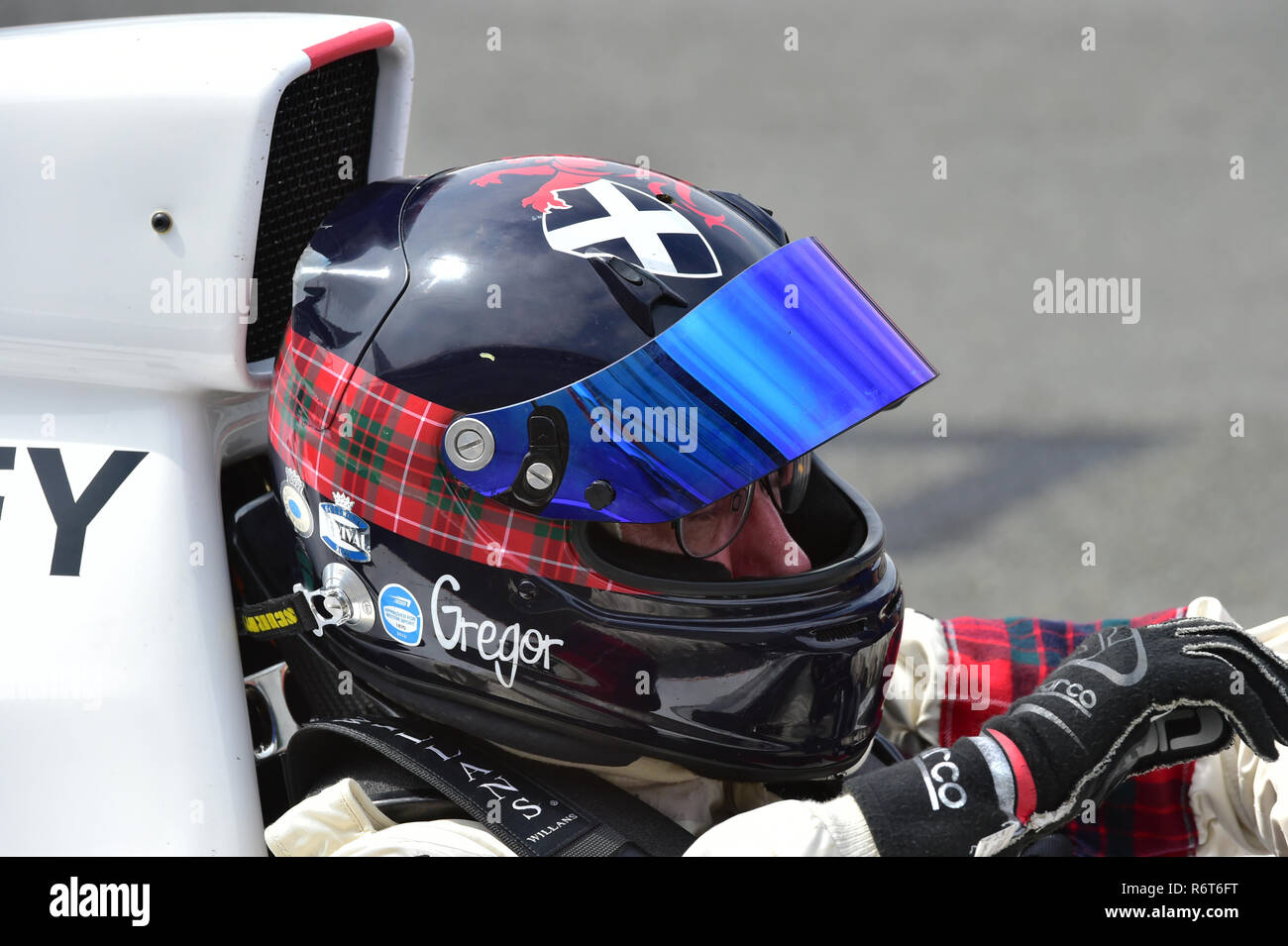 Gregor Fisken, McLaren M23, Silverstone Classic en 2014, en 2014, les voitures de course classique, F1, FIA, Ford, Formule 1, Grand Prix automobile, Formule 1 historiques, Hist Banque D'Images