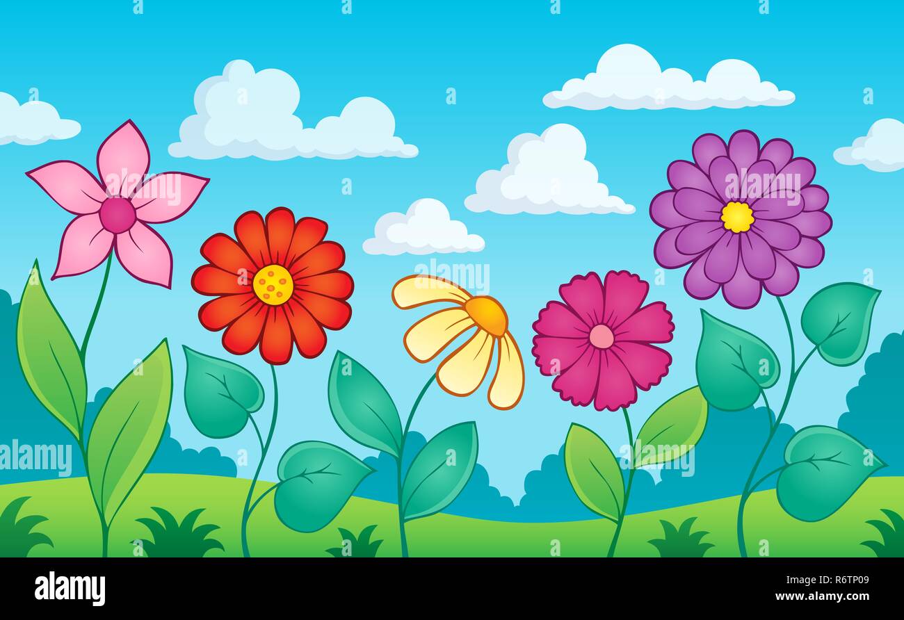 Sujet de droit 8 Fleurs Banque D'Images