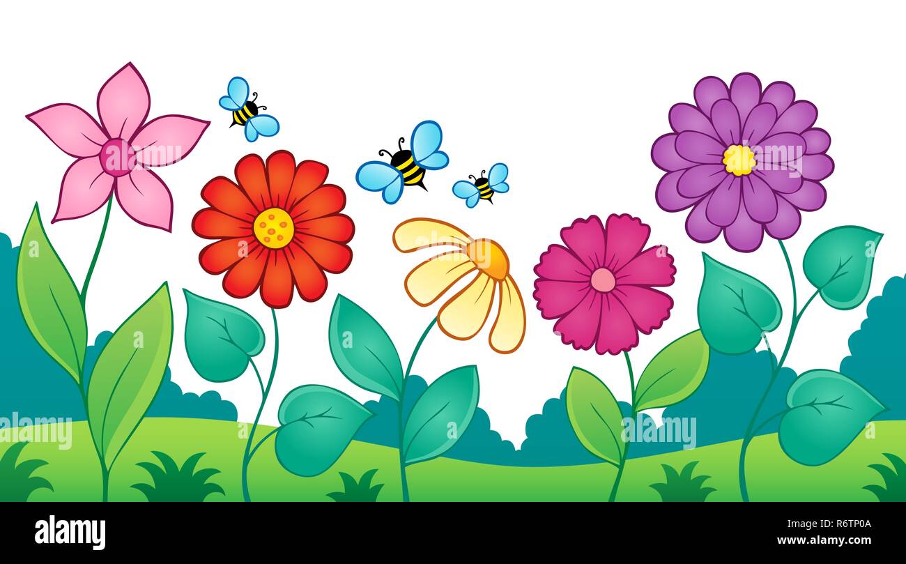 Sujet de droit 9 Fleurs Banque D'Images