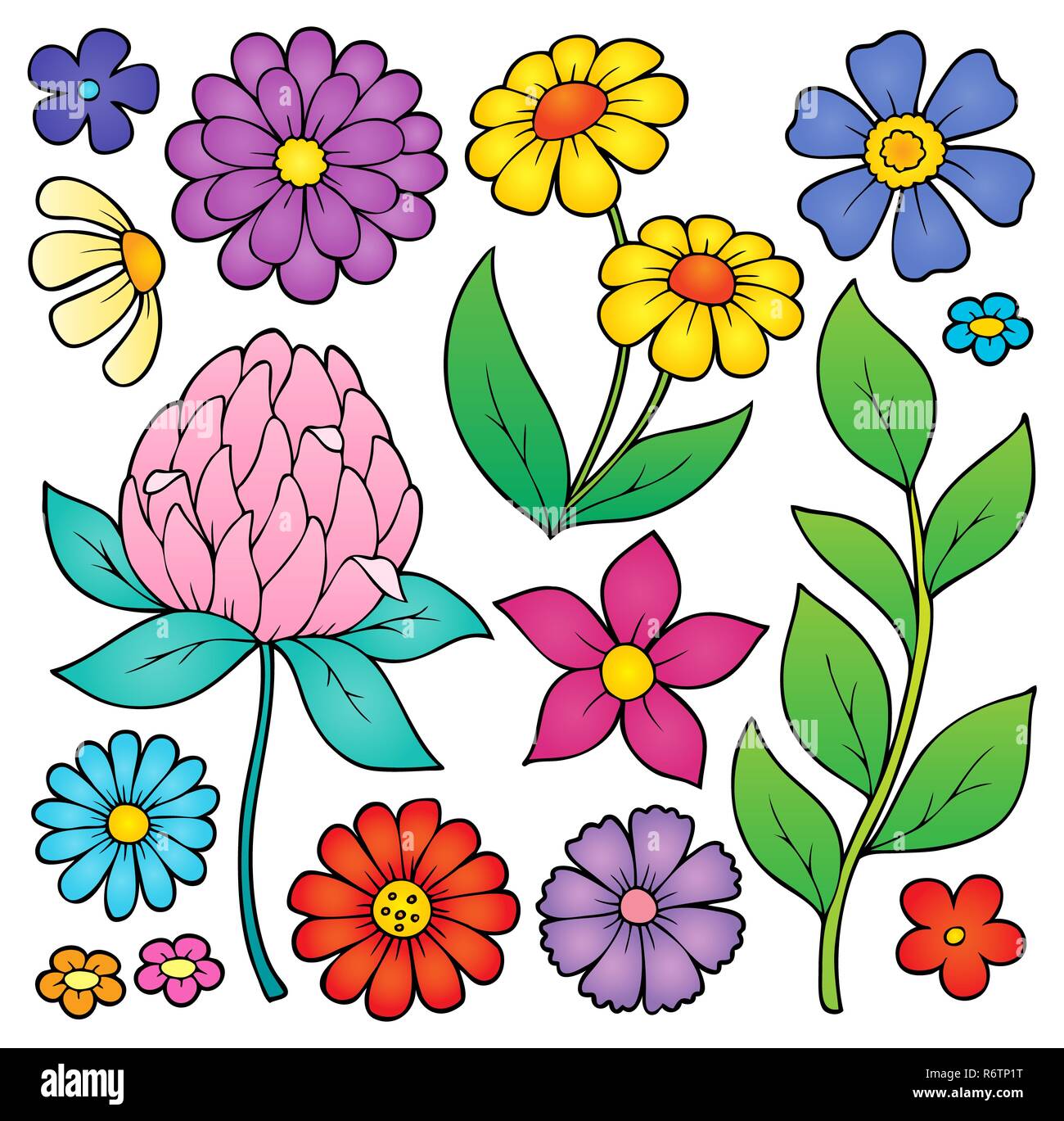 Fleurs de Printemps ensemble thématique 2 Banque D'Images