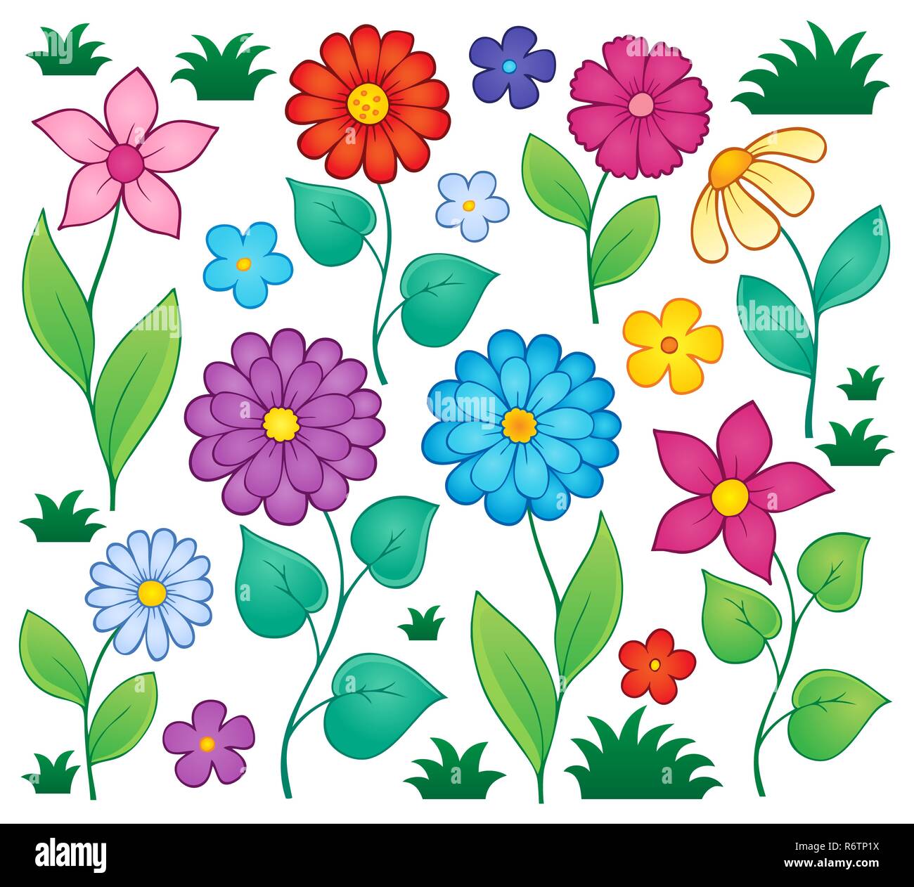 Fleurs de Printemps ensemble thématique 3 Banque D'Images