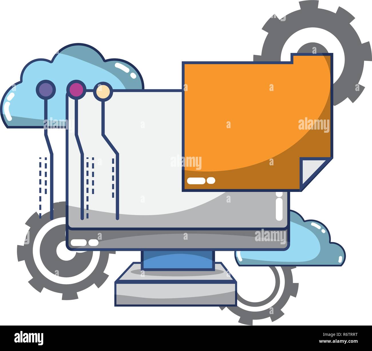 Soutien Informatique Cartoon Image Vectorielle Stock Alamy