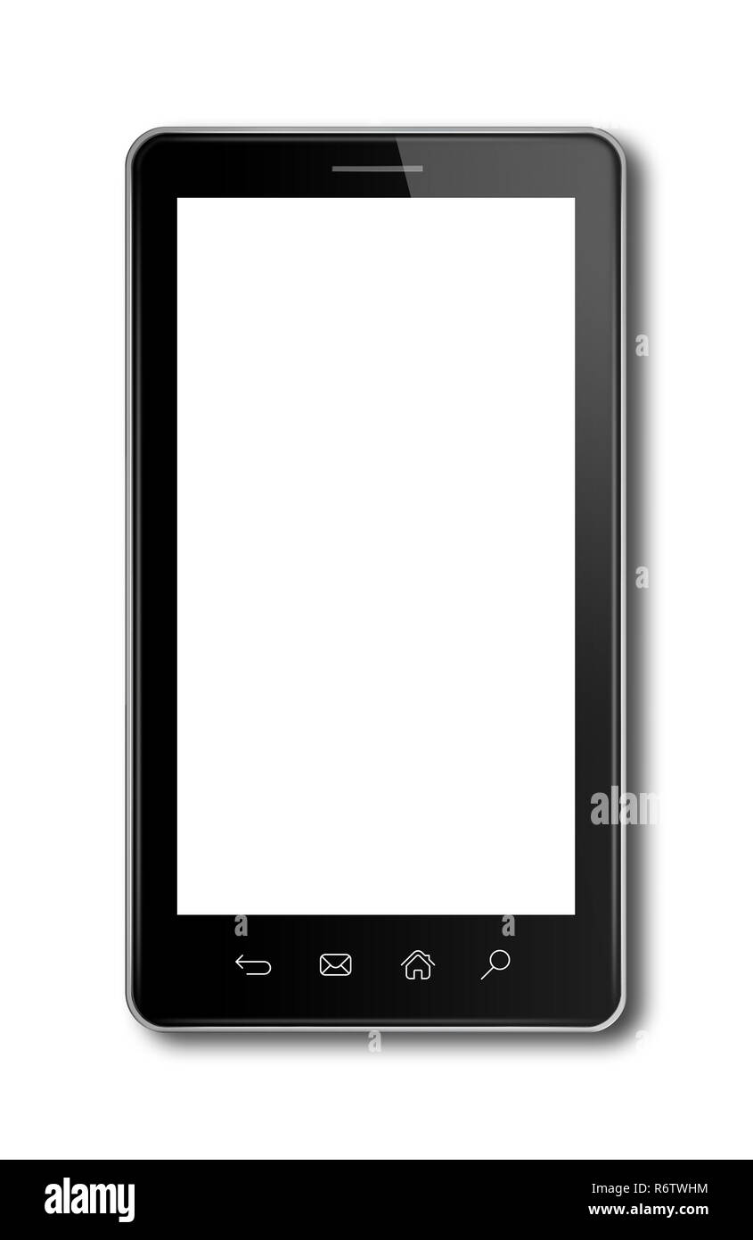 Smartphone, tablette numérique modèle pc isolated on white Banque D'Images
