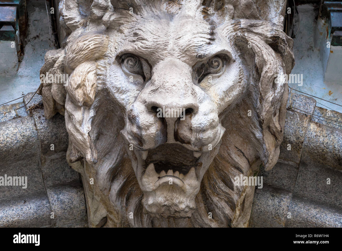 Lion-Shaped la tête du démon Banque D'Images