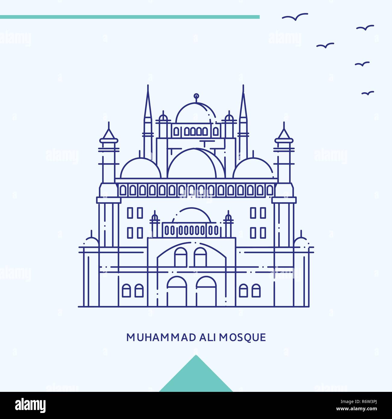 La mosquée de MOHAMED ALI skyline vector illustration Illustration de Vecteur