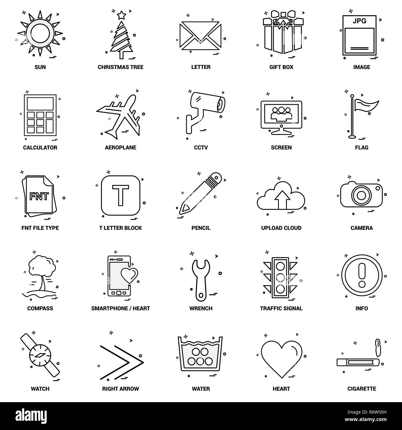 25 Concept d'entreprise Ligne Mix Icon Set Illustration de Vecteur