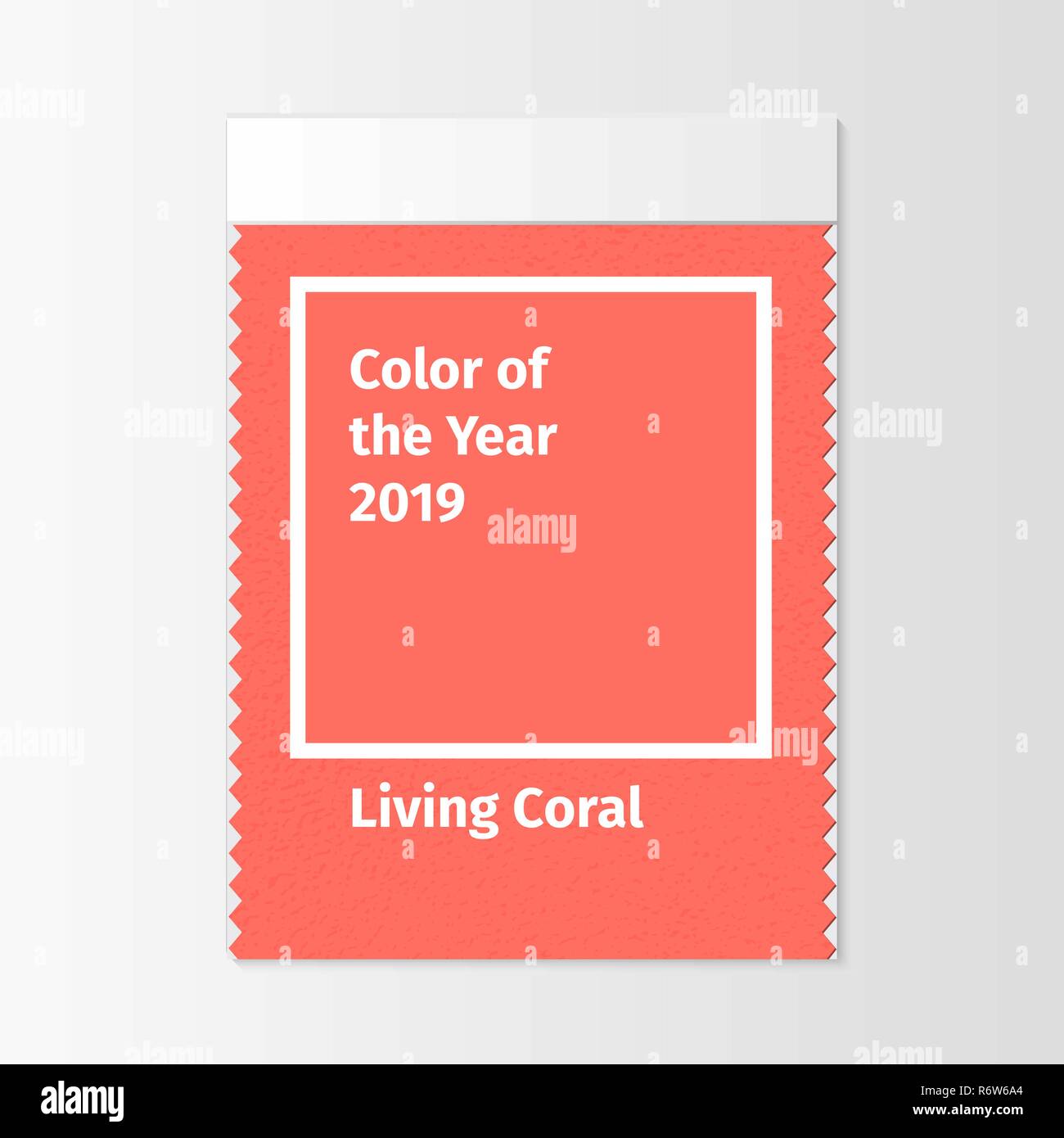 Couleur de l'année 2019. Palette de couleurs tendance. Swatch : Corail vivant. Vector illustration pour la publicité, blogs et autres Illustration de Vecteur