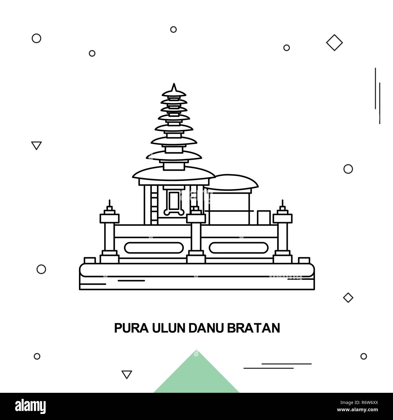 PURA Ulun Danu BRATAN Illustration de Vecteur