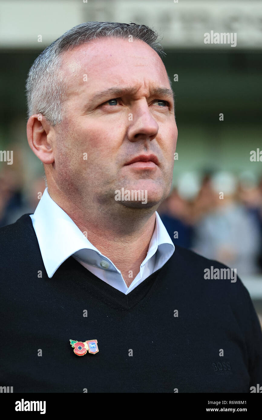 3 novembre 2018, Portman Road, Ipswich, Angleterre ; Sky Bet Championship Preston North End ; récemment nommé Paul Lambert, manager d'Ipswich, d'avance. Credit : Georgie Kerr/Nouvelles Images, la Ligue de Football anglaise images sont soumis à licence DataCo Banque D'Images