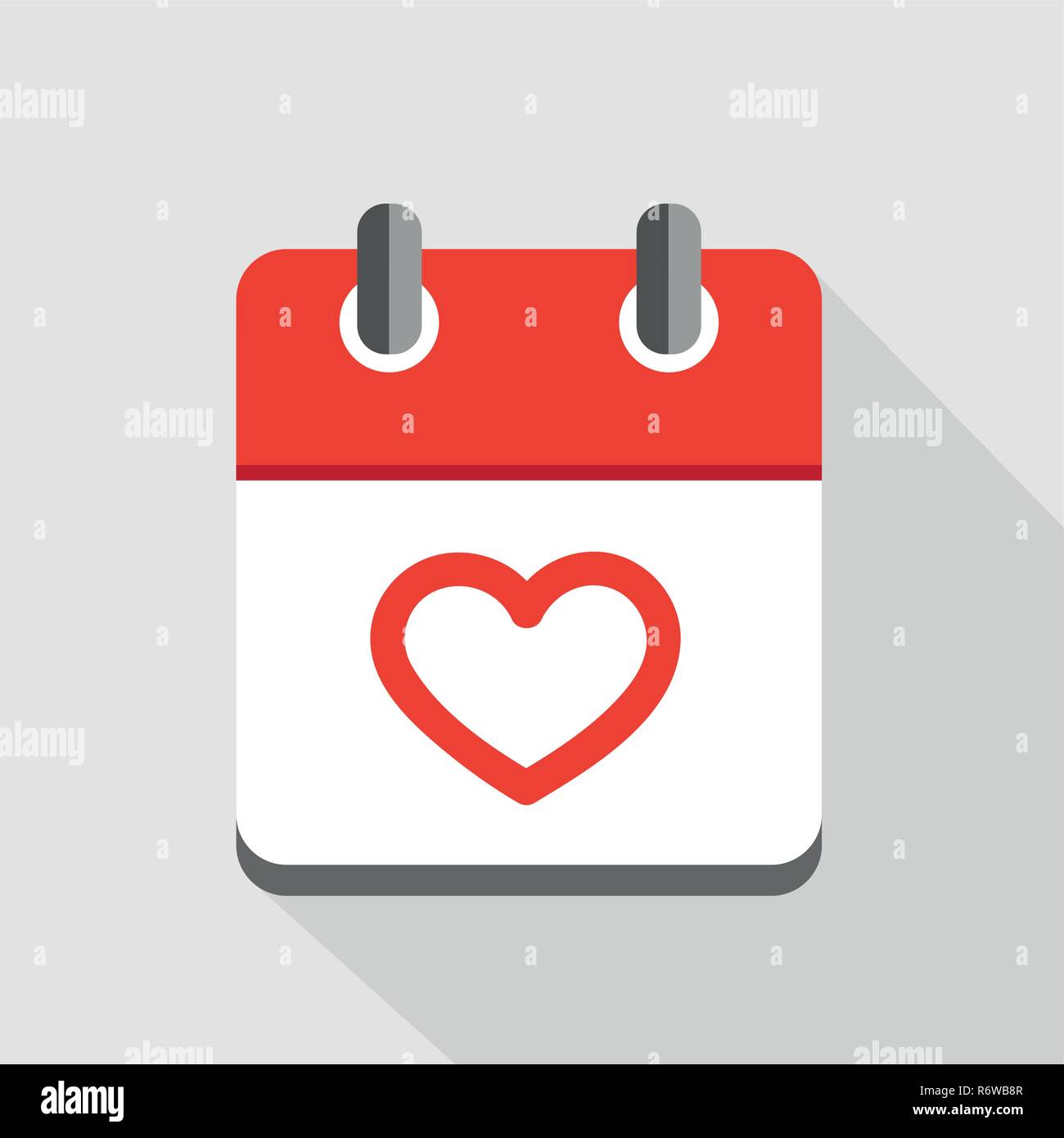 Coeur rouge en icône calendrier symbole saint-valentin vector illustration EPS10 Illustration de Vecteur