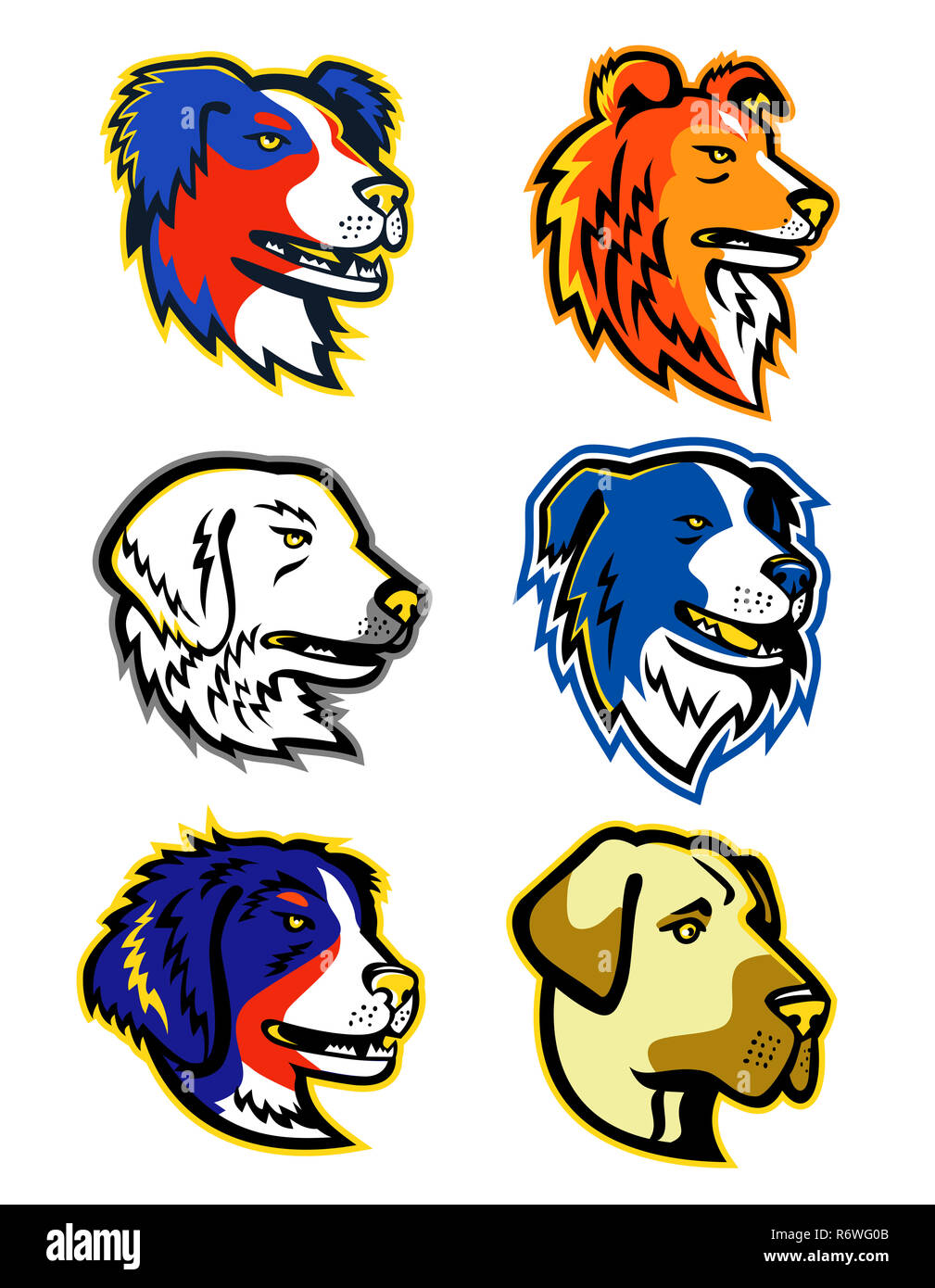 Tête de berger Collection Mascotte Banque D'Images