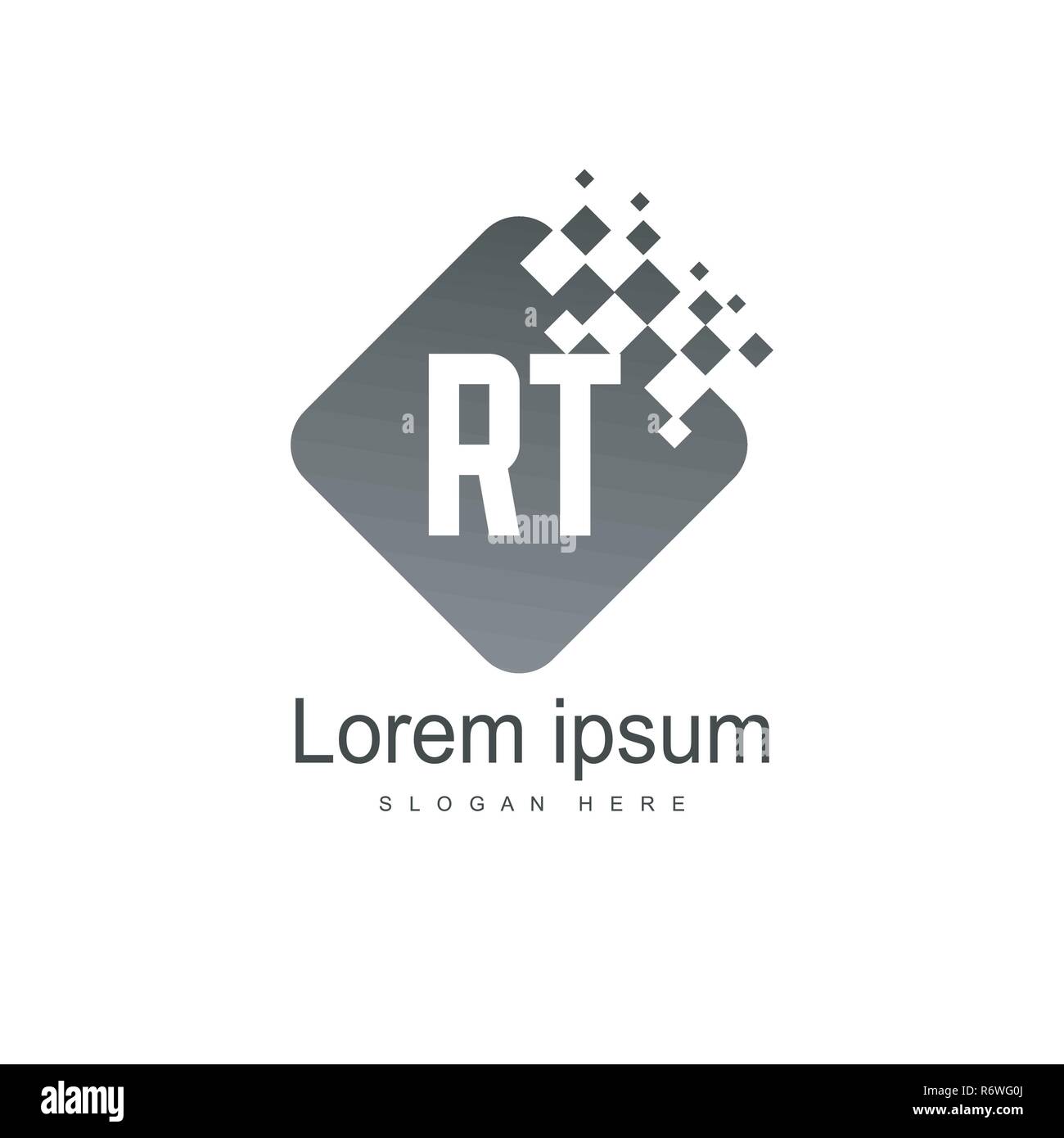 RT initiale. Modèle Logo Template design logo lettre minimaliste Illustration de Vecteur