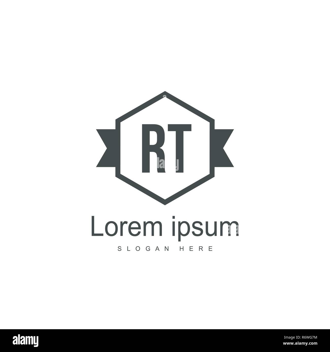 RT initiale. Modèle Logo Template design logo lettre minimaliste Illustration de Vecteur