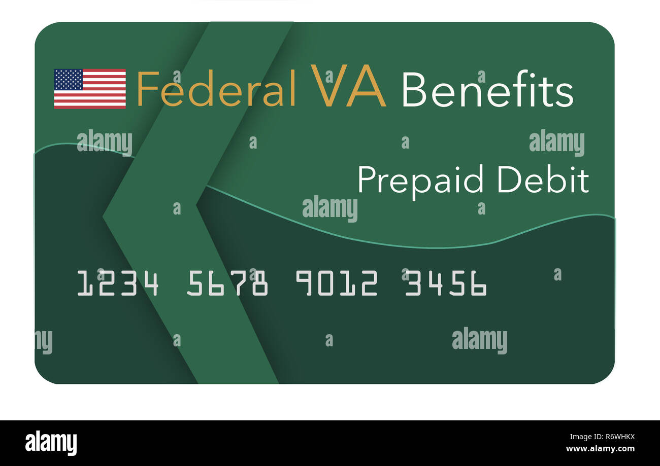 Les prestations fédérales de la sécurité sociale, SSI, l'Administration des anciens combattants (VA) et plus ne peut être payé à l'aide d'une carte de débit prépayée. Ici, c'est une maquette gover prépayé Banque D'Images