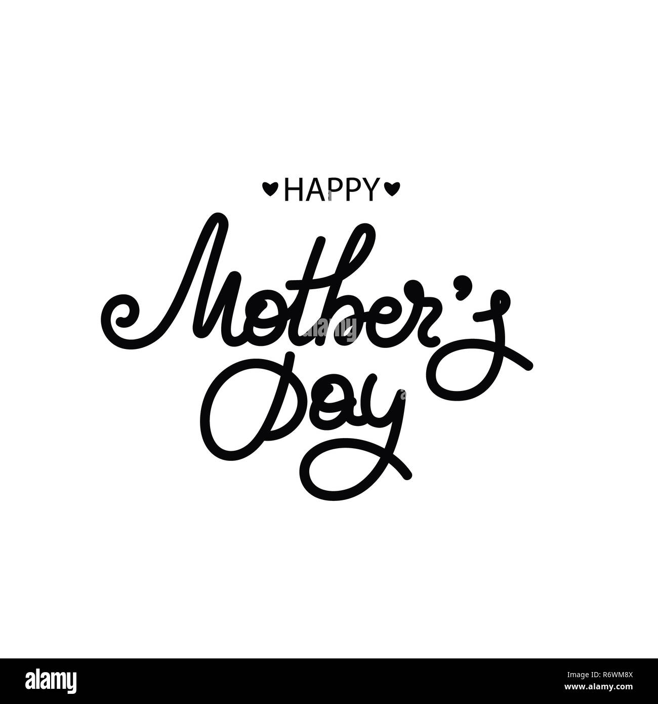 Heureuse fête des Mères. Maison de vacances de maman. Le lettrage. Célébration de la femme. Caligraphy. Cadeau pour maman. Félicitations. Il peut être utilisé, carte postale, carte d'invination, bannière, poster Banque D'Images