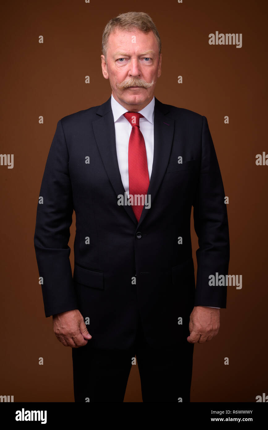 Handsome senior businessman wearing costume et cravate Banque D'Images
