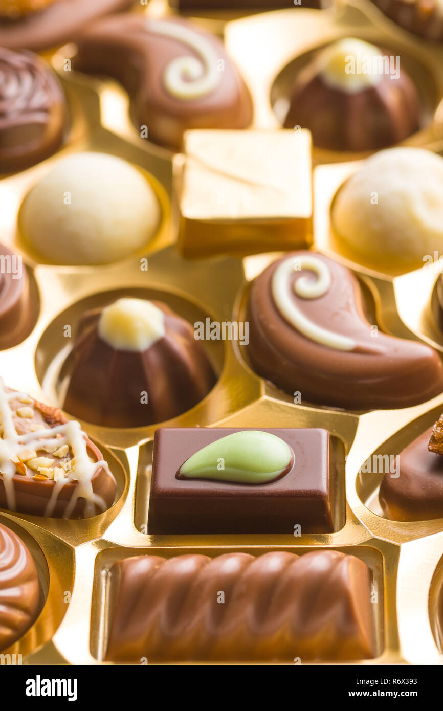 Belgican mixte pralines. Banque D'Images