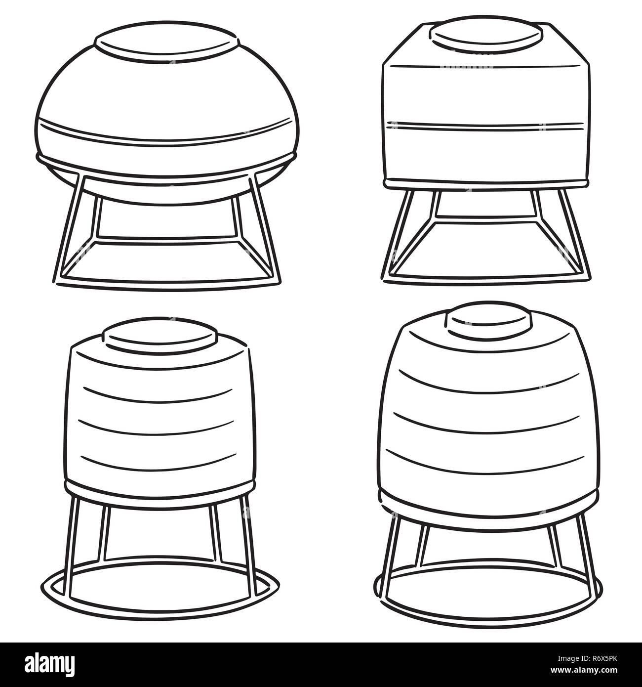 Vector set des citernes à eau Illustration de Vecteur