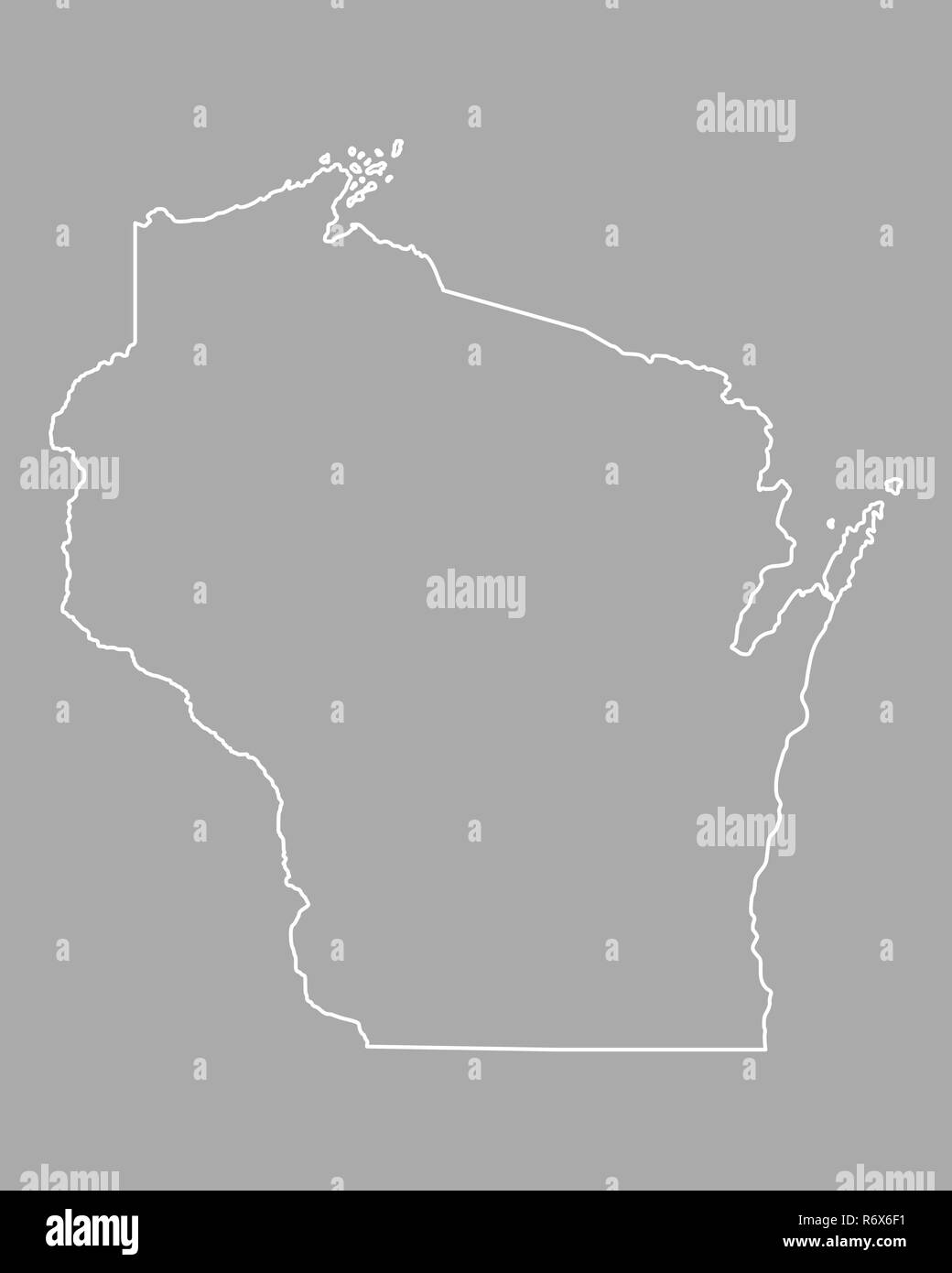 La carte du Wisconsin Banque D'Images