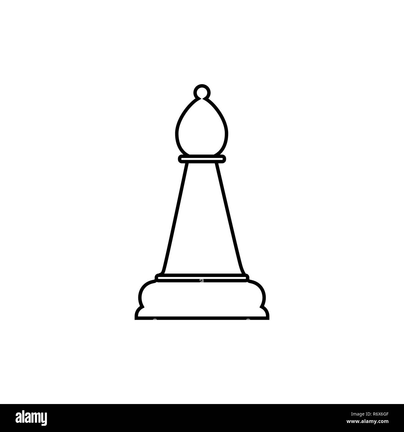 L'icône de l'évêque d'échecs en ligne. Illustration vectorielle, modèle plat. Illustration de Vecteur