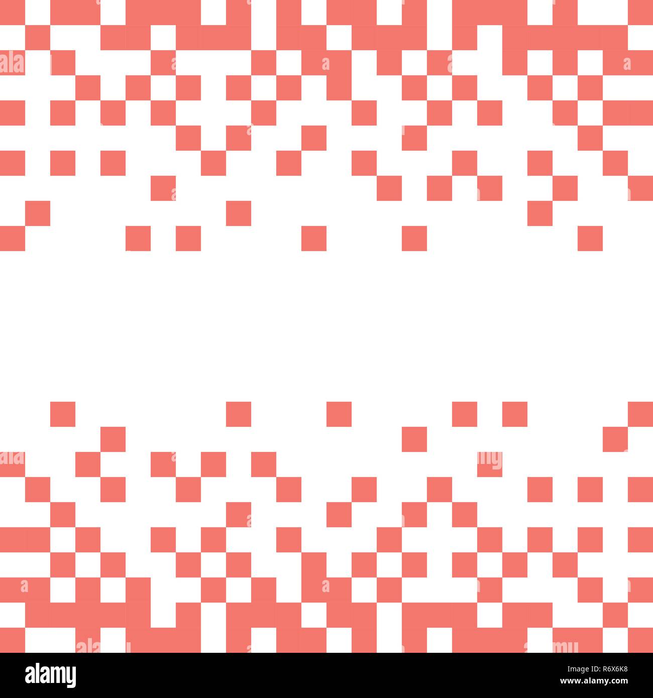 Résumé Contexte vecteur avec les pixels blancs sur la couleur corail vivant. Illustration de Vecteur