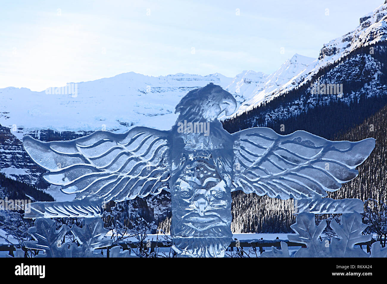 Sculpture sur glace , carnaval, Lake Louise, Alberta, Canada Banque D'Images