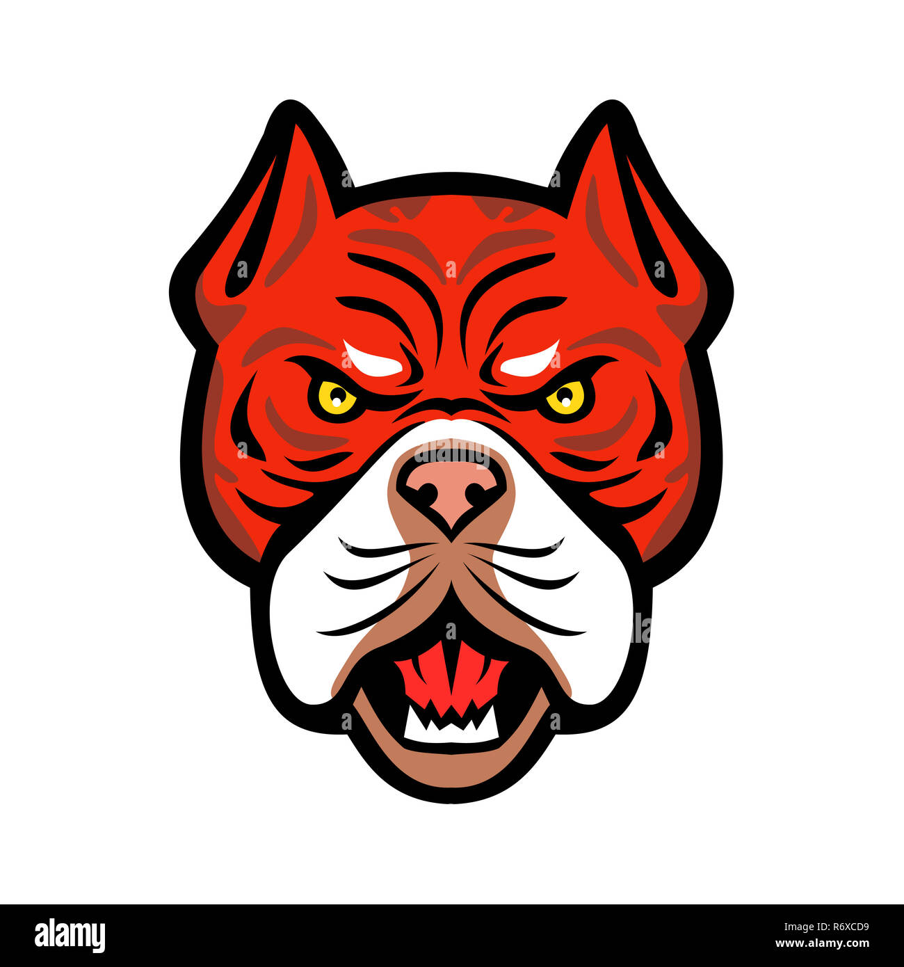 Tigre rouge tête de Bouledogue/Mascot Banque D'Images