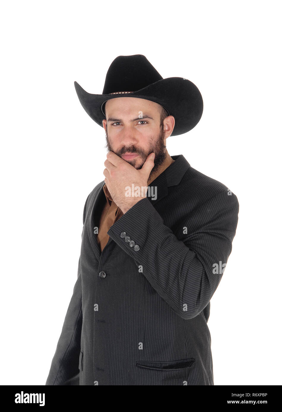 Cowboy mustache in black hat Banque de photographies et d'images à haute  résolution - Alamy