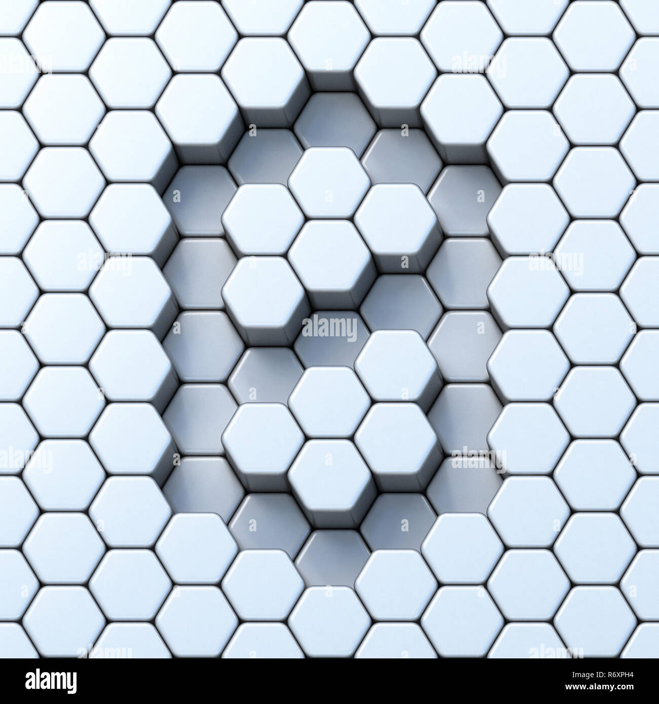 Grille hexagonale numéro zéro 3D 0 Banque D'Images