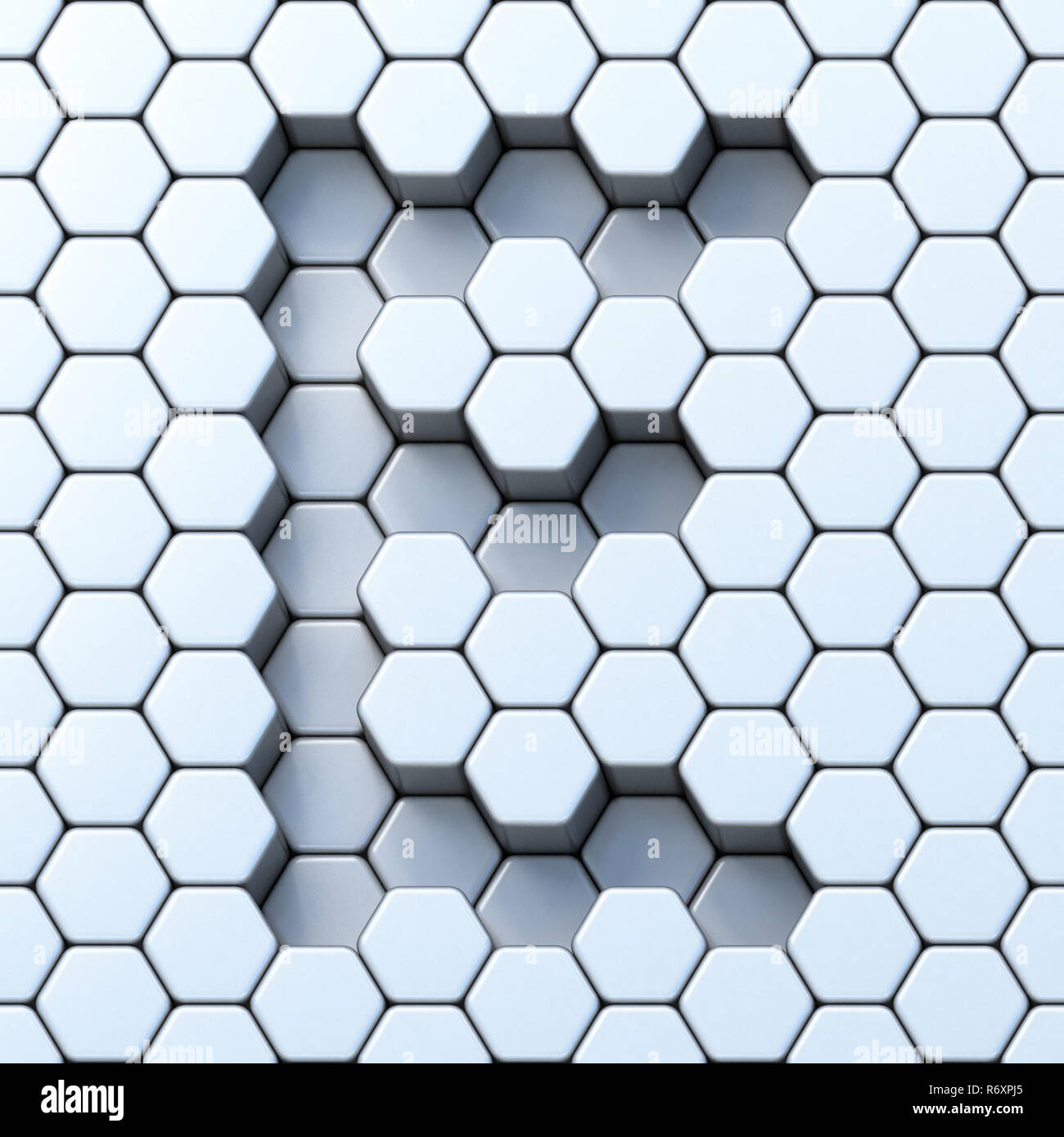 Grille hexagonale lettre E 3D Banque D'Images