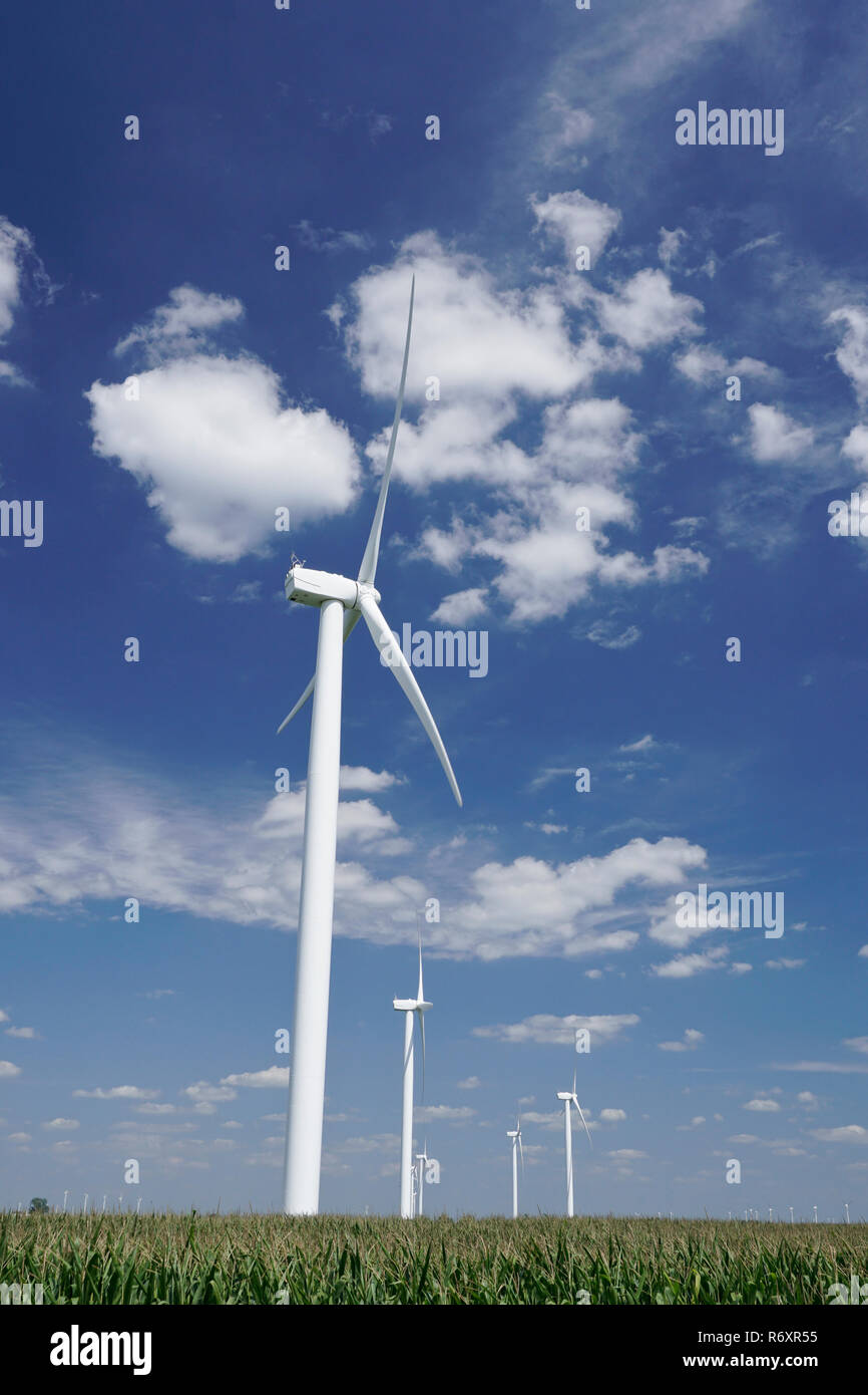 Ferme éolienne de Meadow Lake dans le nord de l'Indiana, United States Banque D'Images