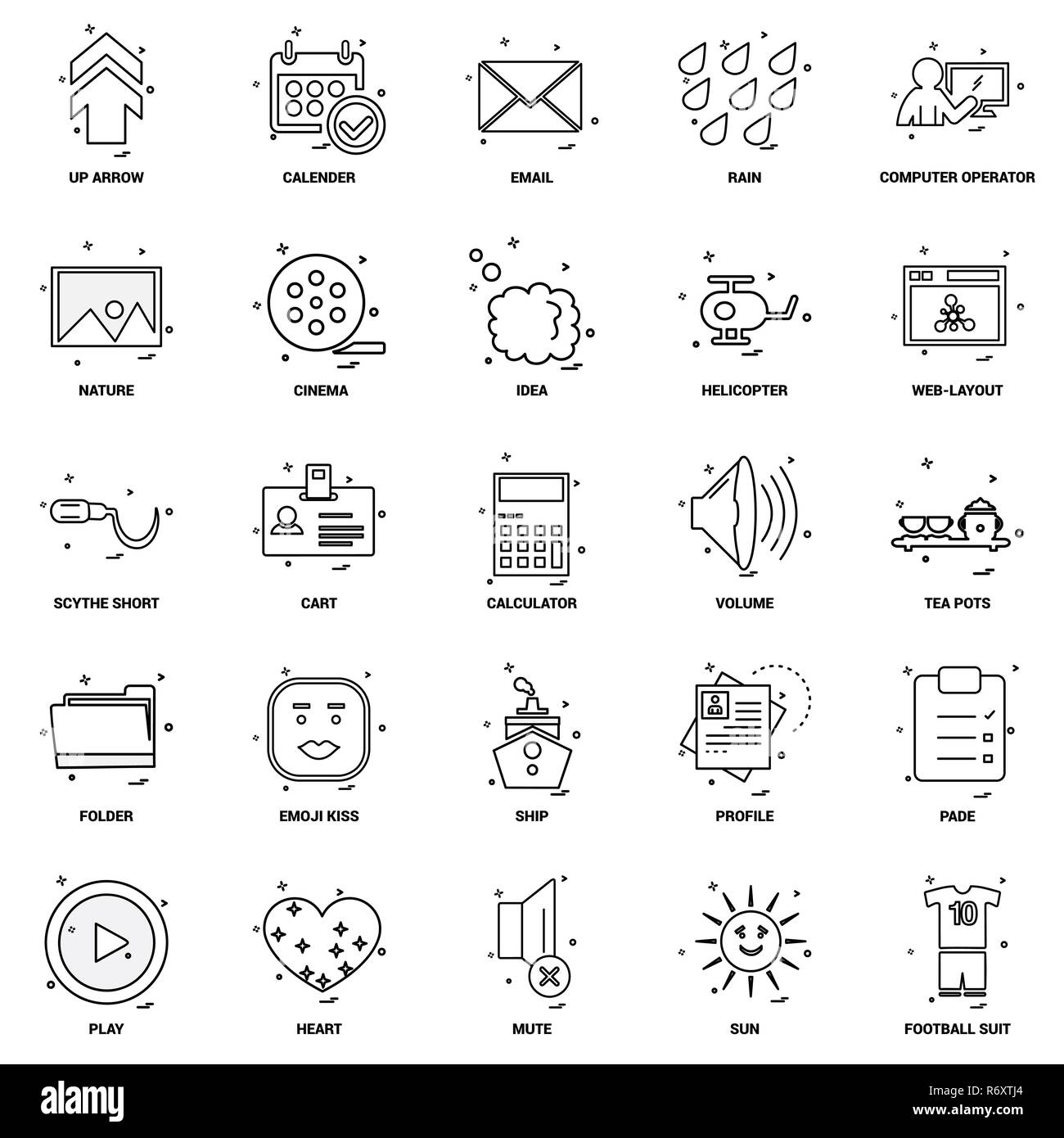 25 Concept d'entreprise Ligne Mix Icon Set Illustration de Vecteur