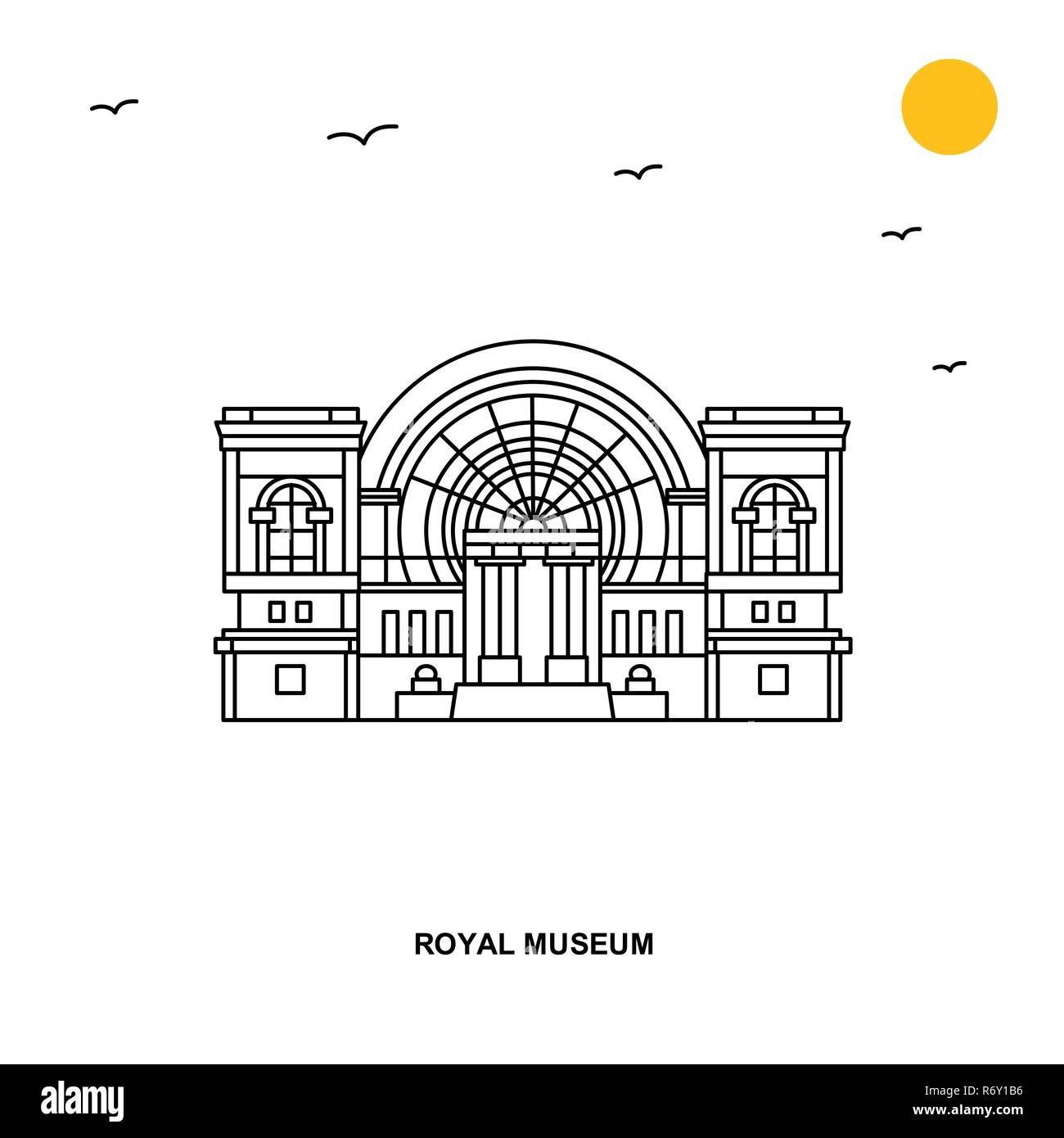 Musée royal Monument. Illustration naturelle de Voyage du Monde historique en ligne . Illustration de Vecteur
