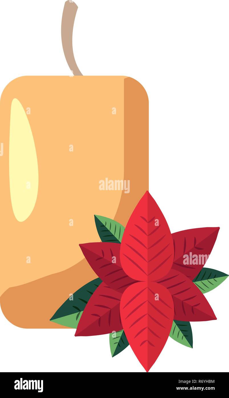 Bougie et décoration de Noël fleurs vector illustration Illustration de Vecteur