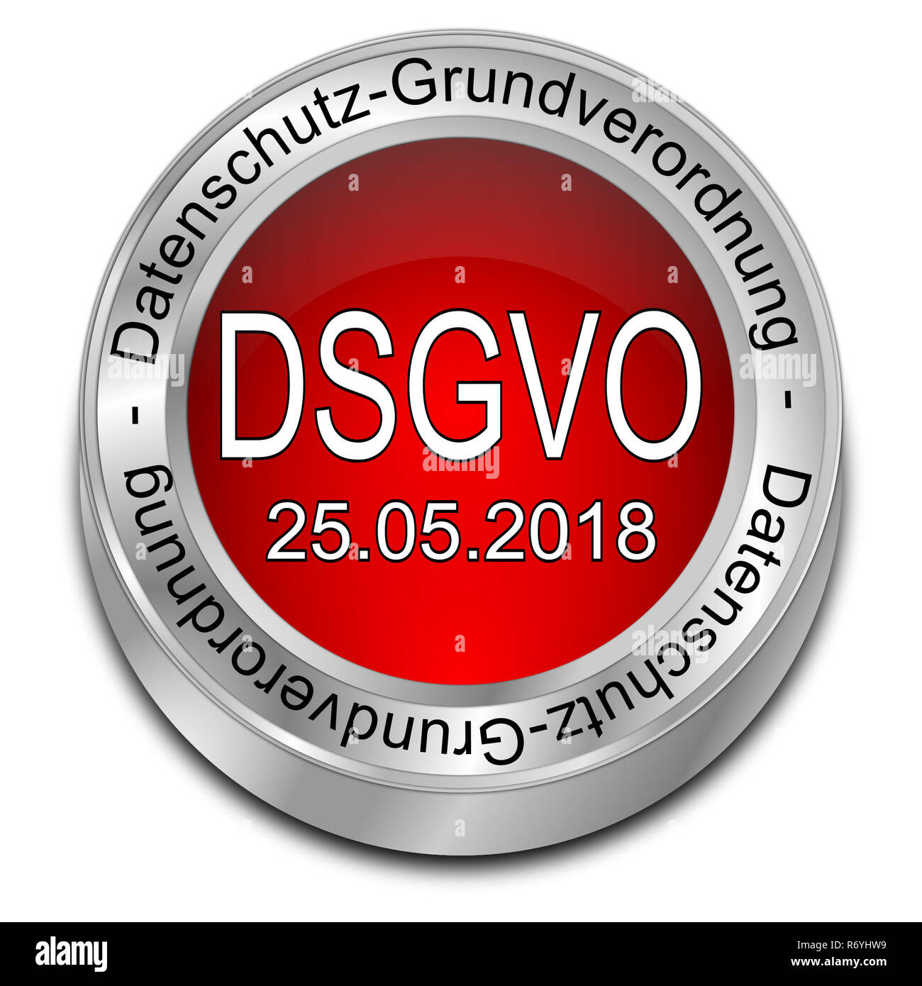 DSGVO rouge Règlement général sur la protection des données - en allemand - 3D illustration Banque D'Images