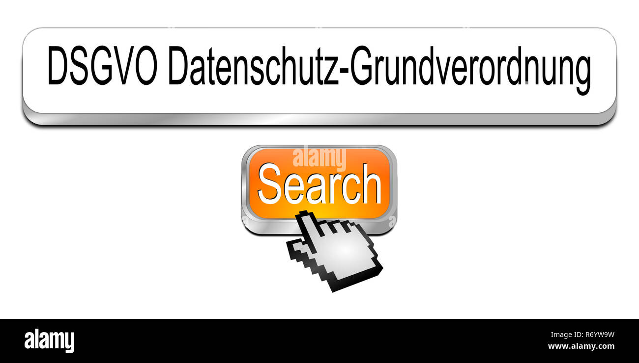 DSGVO Règlement général sur la protection des données - en allemand - orange 3D illustration Banque D'Images