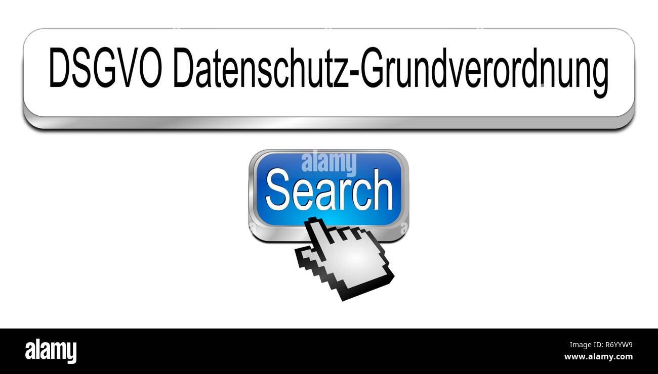 DSGVO Règlement général sur la protection des données bleu - en allemand - 3D illustration Banque D'Images