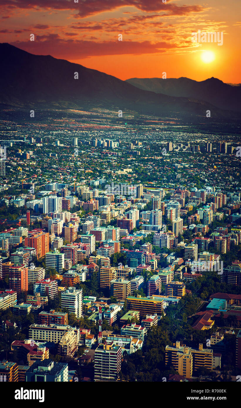 Vue panoramique de Santiago Banque D'Images