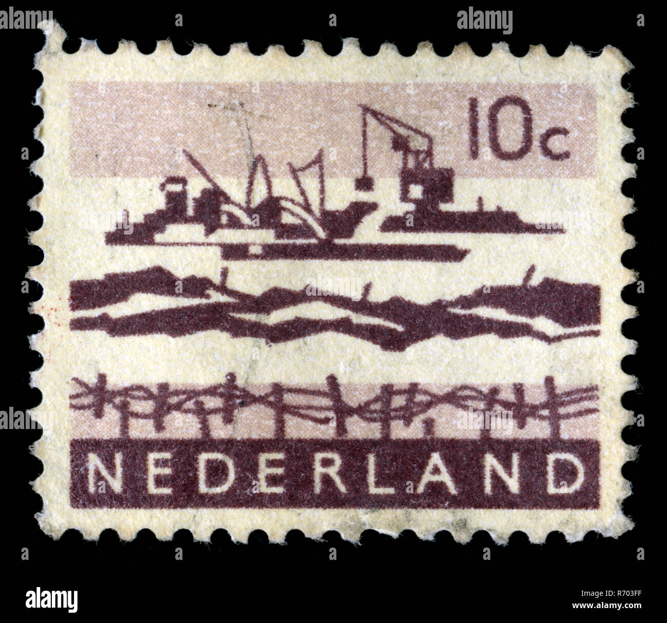 Timbre-poste des Pays-Bas dans les paysages série émise en 1963 Banque D'Images