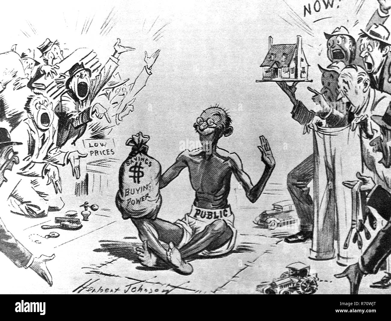 Caricature, Comment l'Amérique a vu Mahatma Gandhi résistance passive, Daily Mail, Londres, Angleterre, Royaume-Uni, 1931, ancienne image du 1900 Banque D'Images